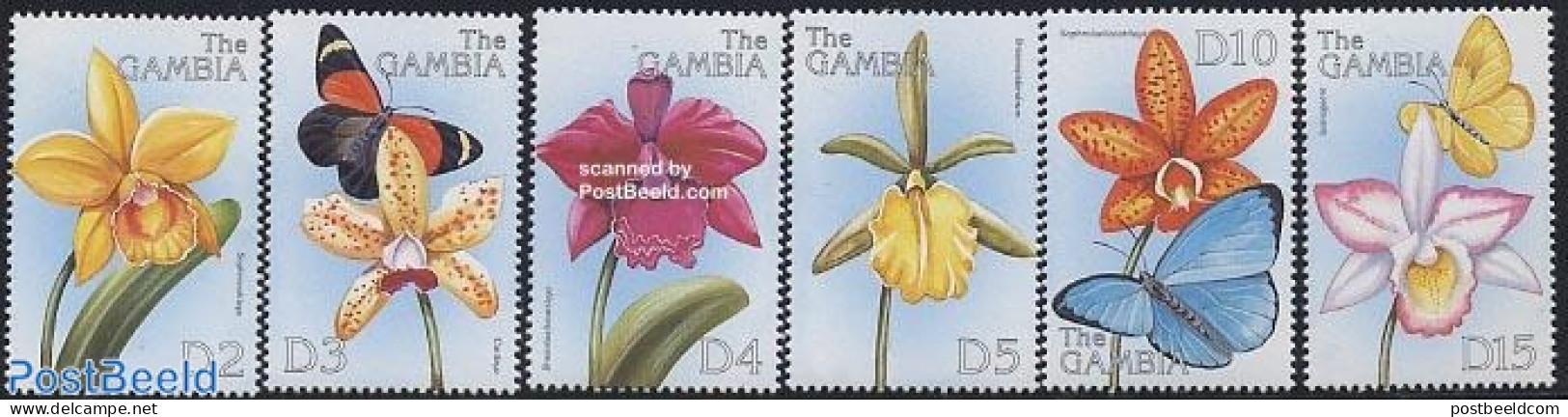 Gambia 1999 Orchids 6v, Mint NH, Nature - Flowers & Plants - Orchids - Gambia (...-1964)