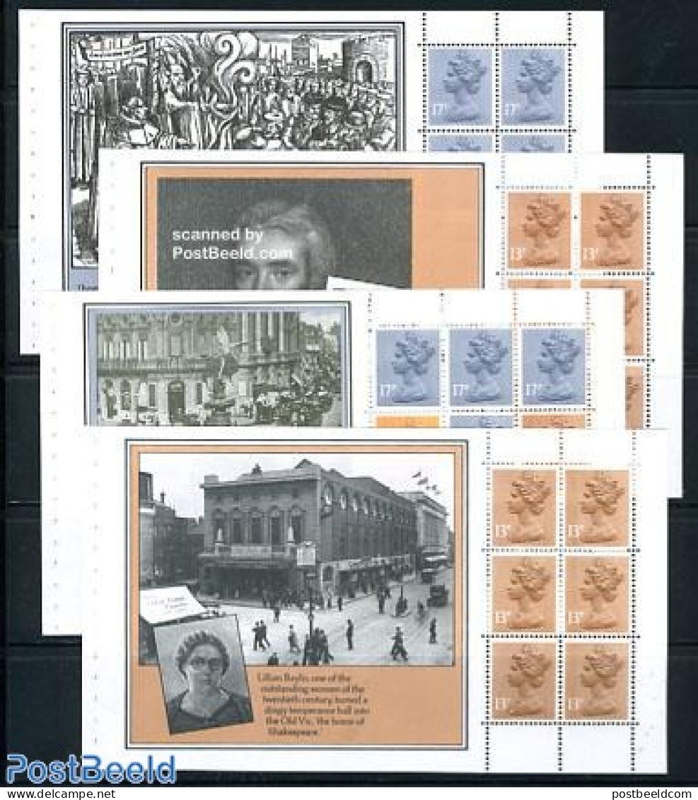 Great Britain 1984 Christian Heritage 4 Booklet Panes, Mint NH - Unused Stamps