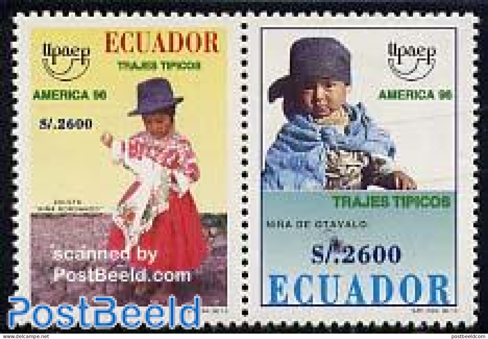Ecuador 1996 Costumes 2v [:], Mint NH, Various - U.P.A.E. - Costumes - Kostüme