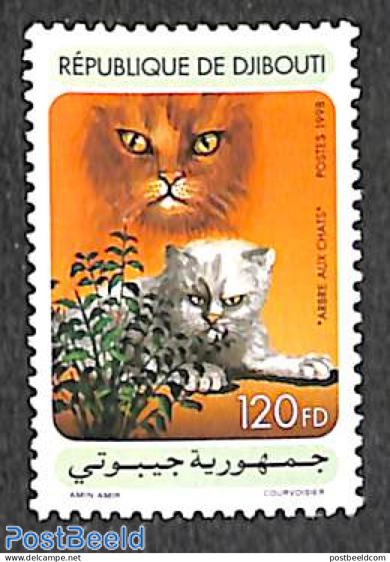 Djibouti 1998 Cats 1v, Mint NH, Nature - Cats - Djibouti (1977-...)