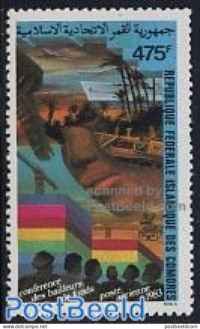 Comoros 1984 Development Conference 1v, Mint NH, Science - Transport - Telecommunication - Ships And Boats - Telekom