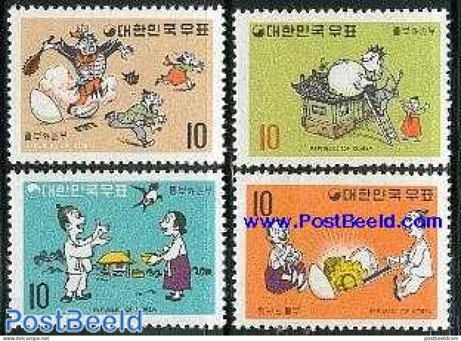 Korea, South 1970 Fairy Tales 4v, Mint NH, Art - Fairytales - Fairy Tales, Popular Stories & Legends