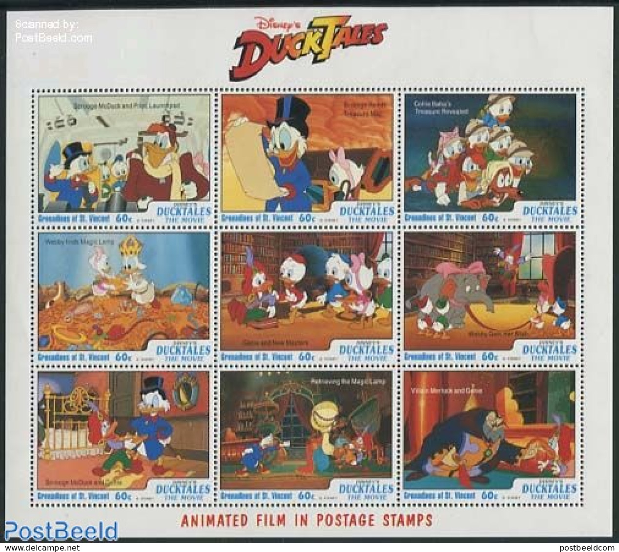 Saint Vincent & The Grenadines 1992 Duck Tales 9v M/s, Mint NH, Art - Disney - Disney
