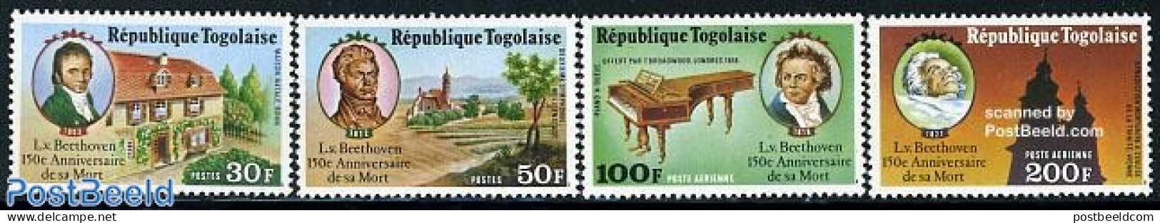 Togo 1977 L. Von Beethoven 4v, Mint NH, Performance Art - Music - Music