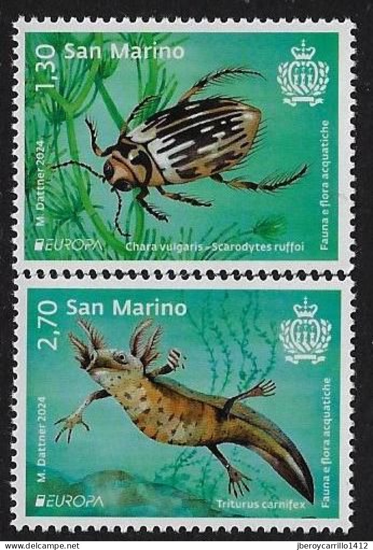 SAN MARINO / SAINT-MARIN  - EUROPA-CEPT 2024 -"UNDERWATER FLORA And FAUNA".- SET Of 2 V. - N - 2024