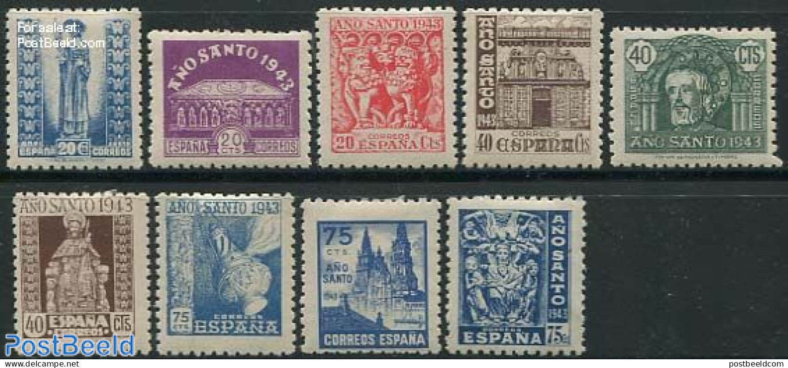 Spain 1943 Holy Year 9v, Mint NH, Religion - Religion - Unused Stamps