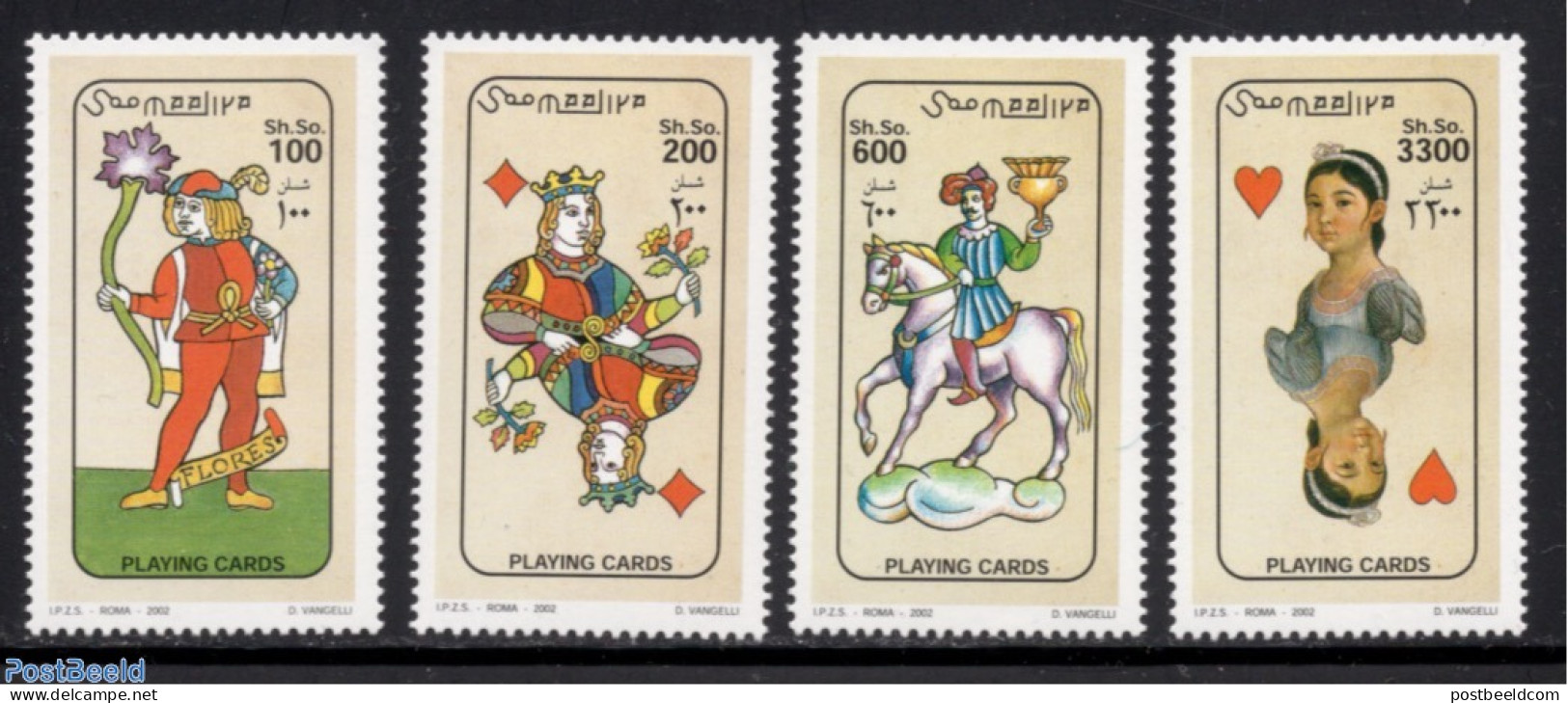 Somalia 2002 Playing Cards 4v, Mint NH, Sport - Playing Cards - Somalia (1960-...)