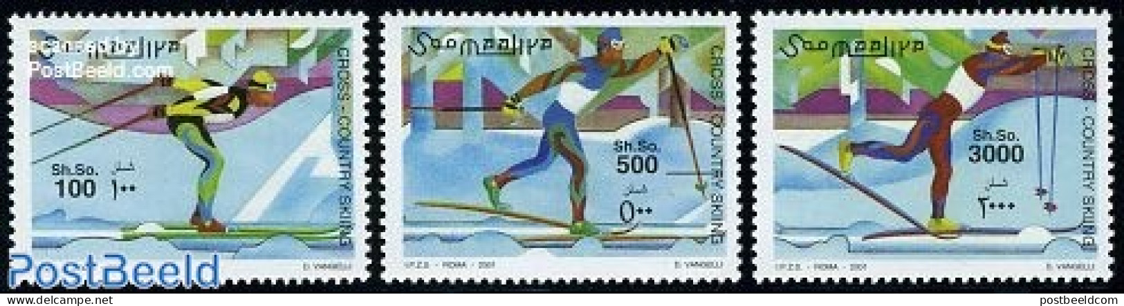 Somalia 2001 Langlauf 3v, Mint NH, Sport - Skiing - Sport (other And Mixed) - Skisport