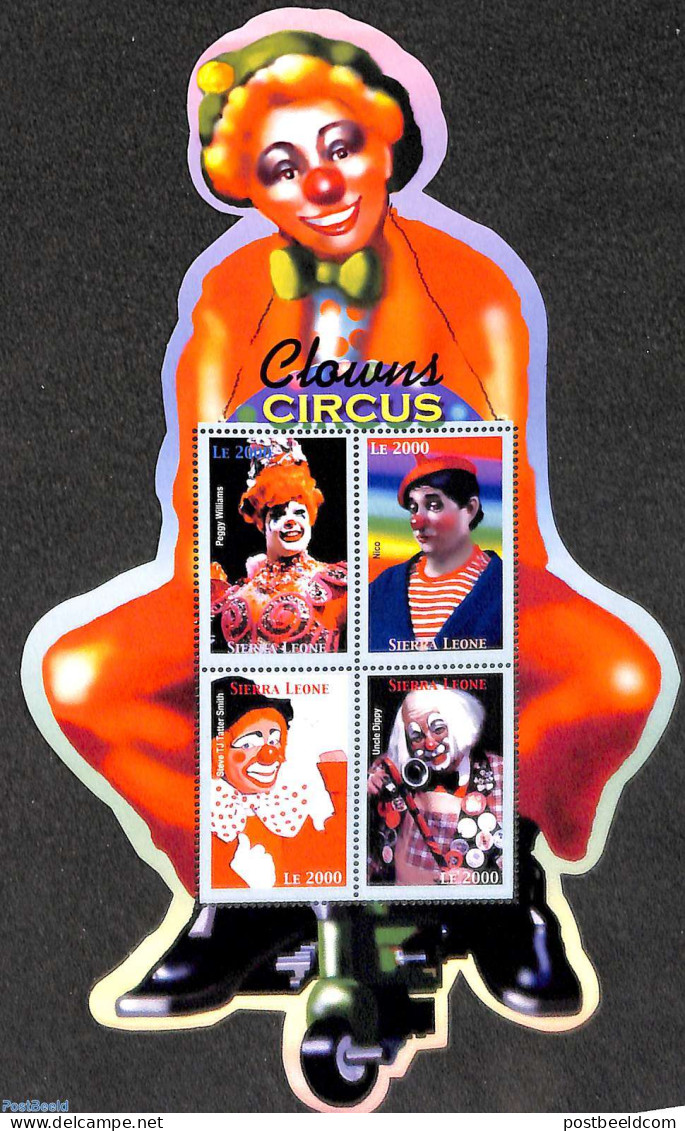Sierra Leone 2003 Circus 4v M/s /Carcal, Mint NH, Nature - Performance Art - Cat Family - Circus - Cirque