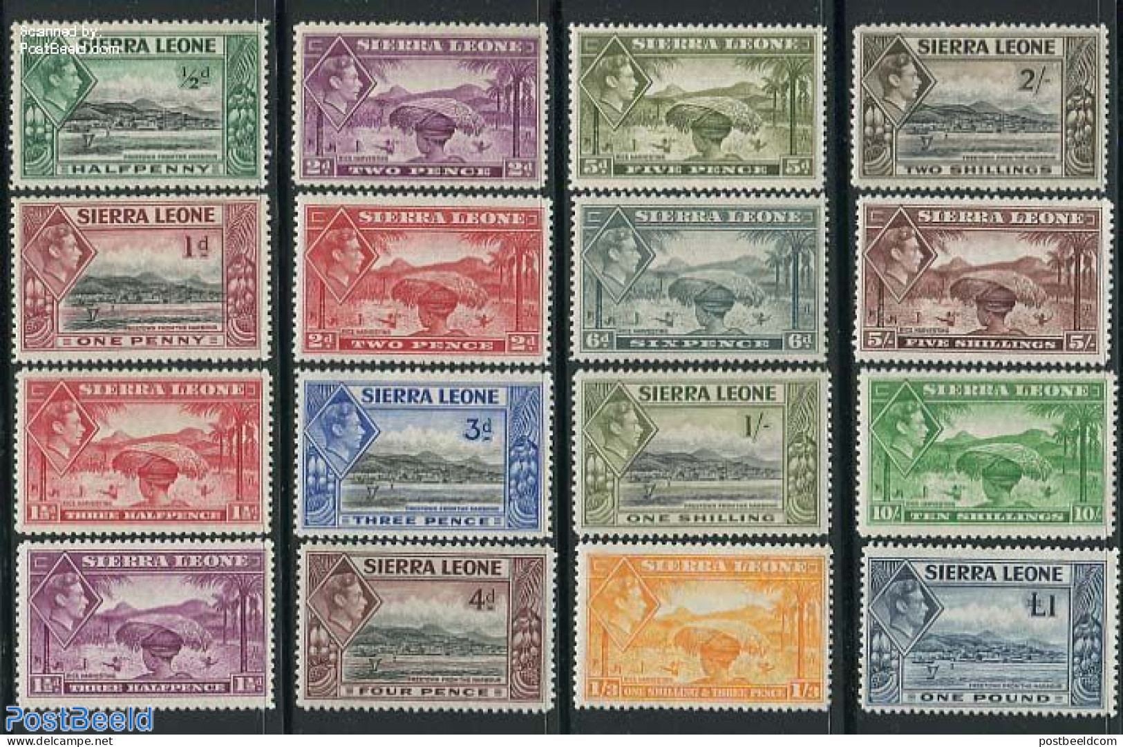 Sierra Leone 1938 Definitives 16v, Unused (hinged), Various - Agriculture - Landbouw