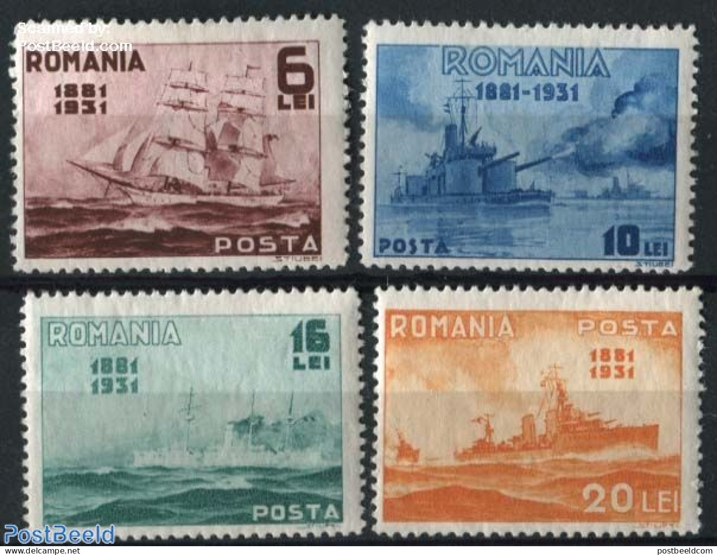 Romania 1931 Ships 4v, Unused (hinged), Transport - Ships And Boats - Unused Stamps
