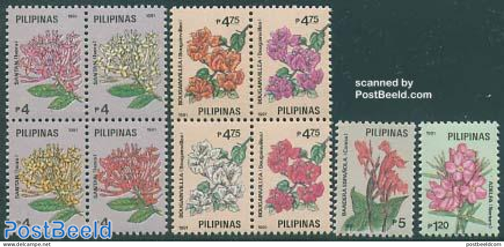Philippines 1991 Flowers 10v (2v+ 2x[+]), Mint NH, Nature - Flowers & Plants - Filipinas