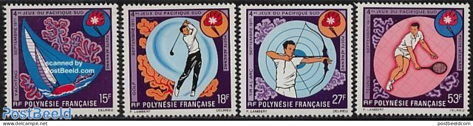 French Polynesia 1971 South Pacific Games 4v, Mint NH, Sport - Golf - Sailing - Shooting Sports - Sport (other And Mix.. - Ongebruikt