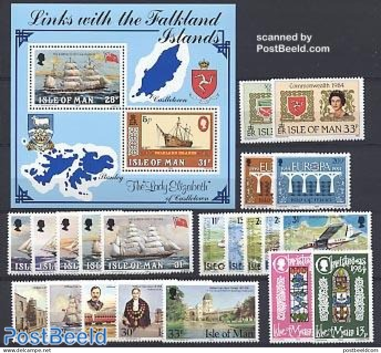 Isle Of Man 1984 Yearset 1984 (21v+1s/s), Mint NH, Various - Yearsets (by Country) - Unclassified
