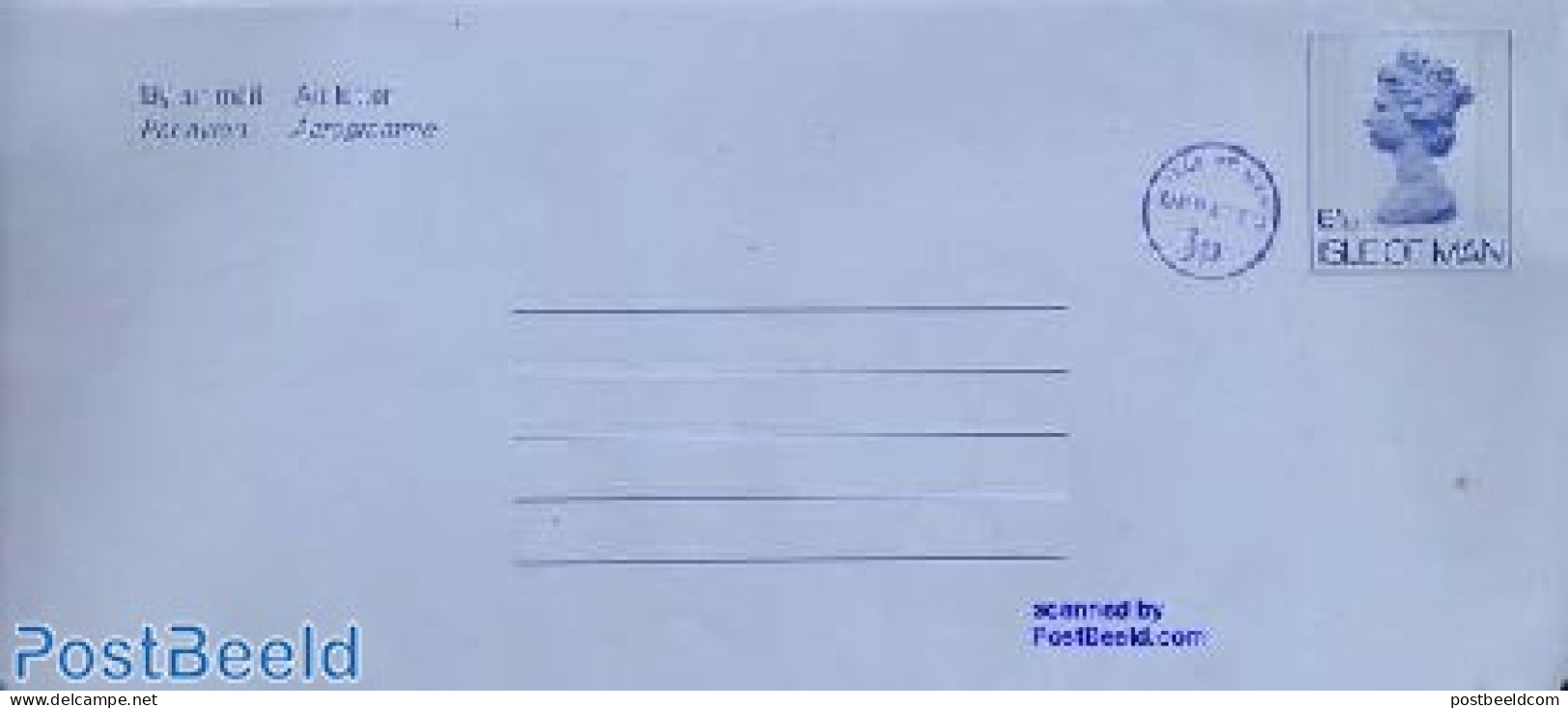 Isle Of Man 1973 AEROGRAM UPRATED 6.5+0.5, Unused Postal Stationary - Man (Eiland)