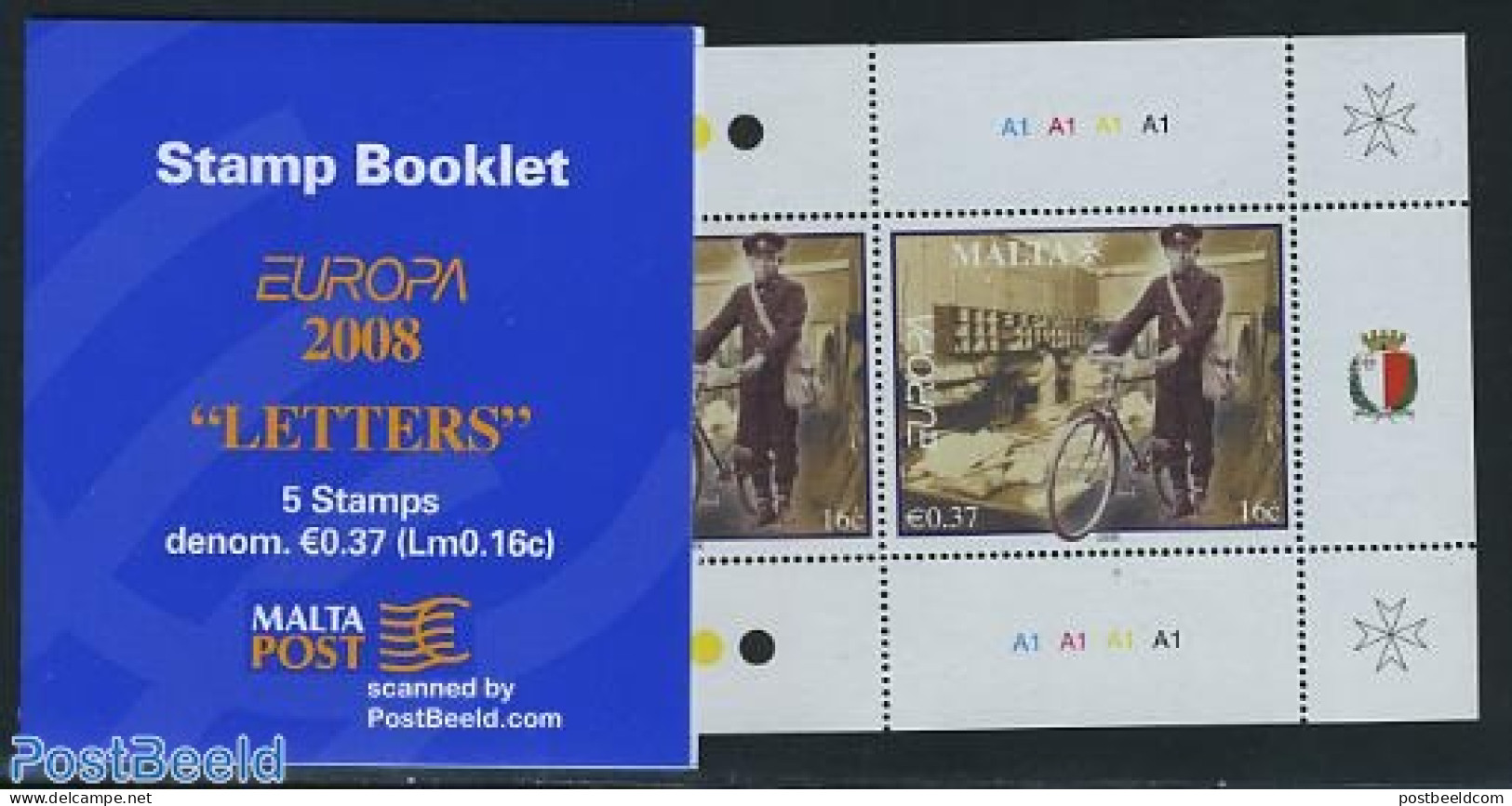 Malta 2008 Europa, The Letter Booklet, Mint NH, History - Sport - Europa (cept) - Cycling - Post - Stamp Booklets - Cyclisme