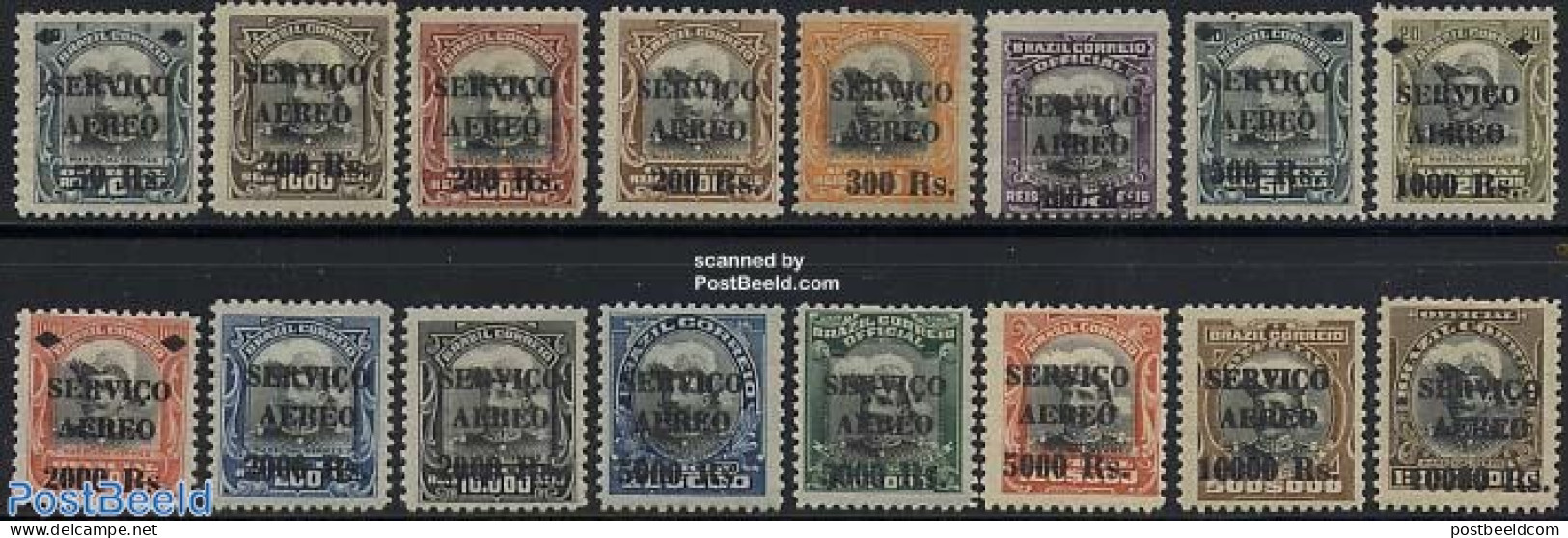Brazil 1927 Overprints 16v, Unused (hinged) - Unused Stamps