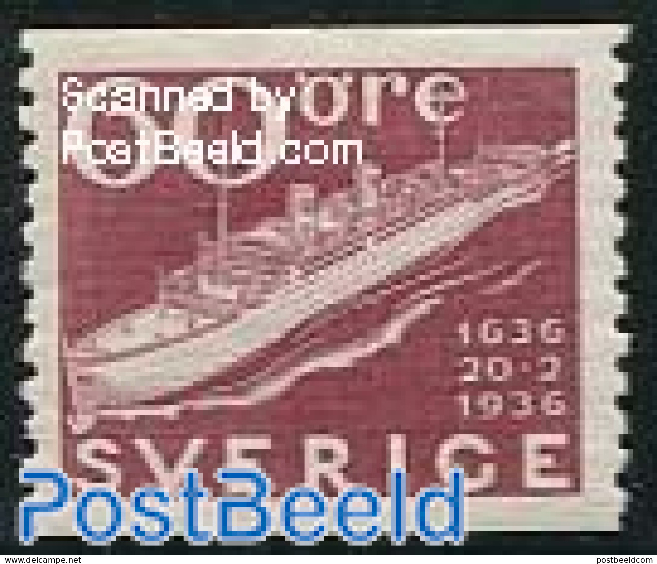 Sweden 1936 60o, Stamp Out Of Set, Unused (hinged), Transport - Ships And Boats - Unused Stamps