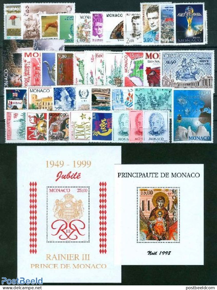 Monaco 1998 Yearset 1998, Complete, 38v + 2s/s, Mint NH, Various - Yearsets (by Country) - Unused Stamps