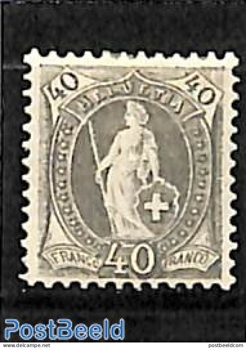 Switzerland 1899 40c Darkbluegrey, Stamp Out Of Set, Unused (hinged) - Ungebraucht
