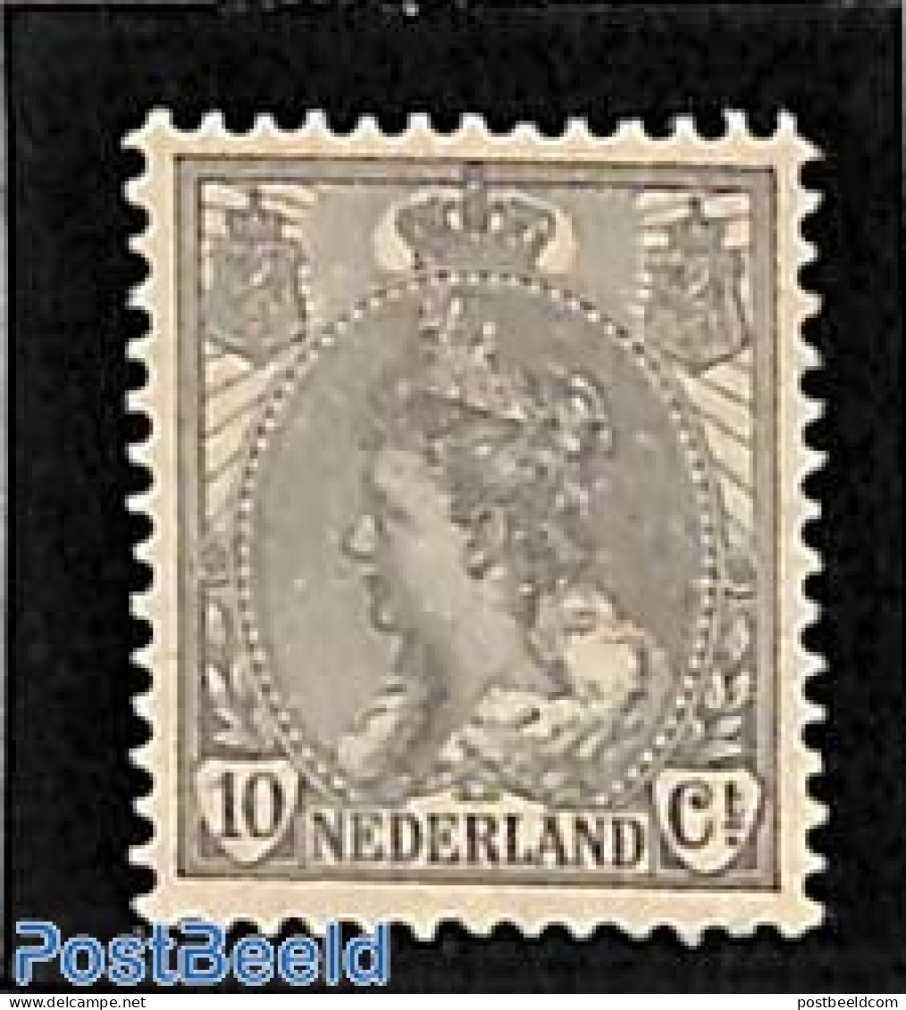 Netherlands 1899 10c, Grey, Stamp Out Of Set, Mint NH - Unused Stamps