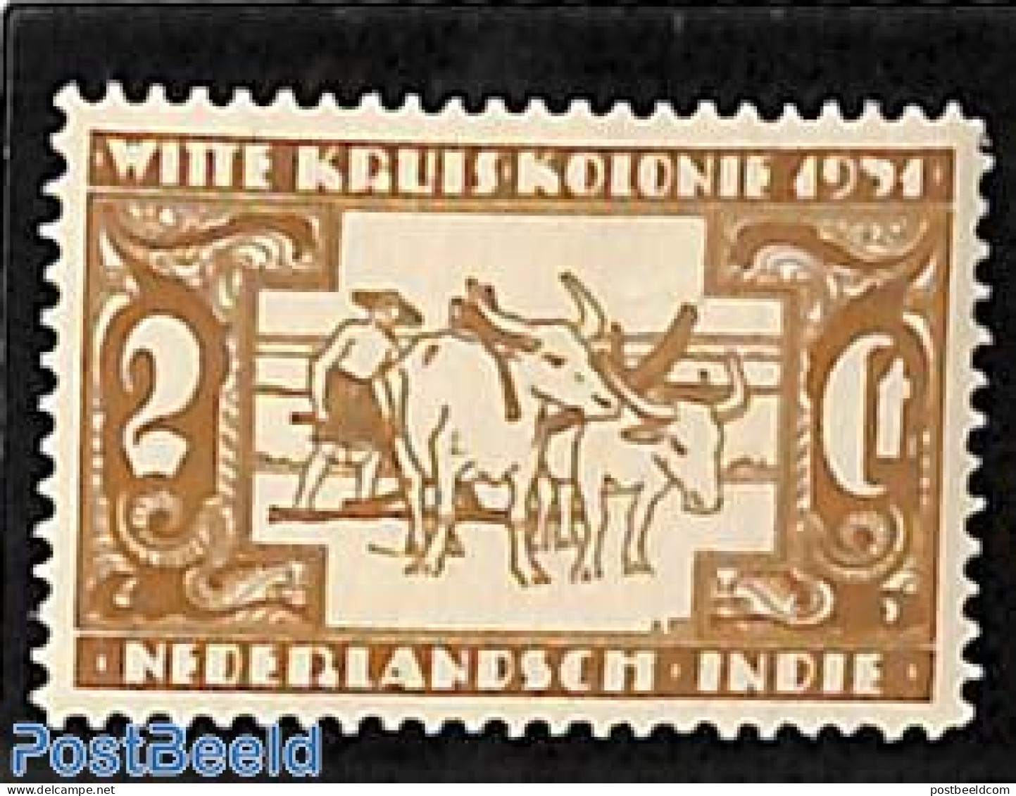 Netherlands Indies 1931 2c, Stamp Out Of Set, Mint NH, Nature - Various - Cattle - Agriculture - Landwirtschaft