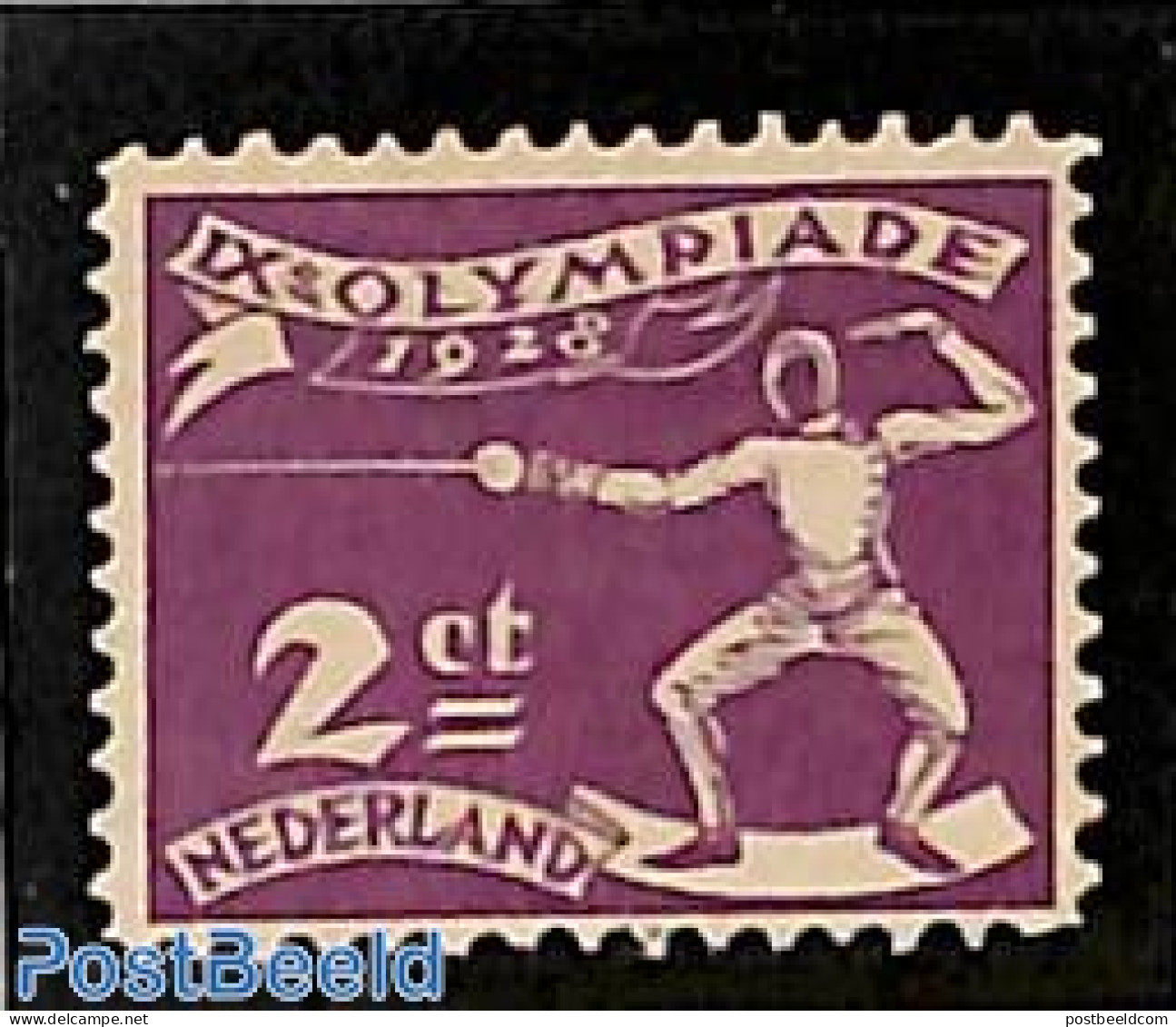 Netherlands 1928 2c, Fencing, Stamp Out Of Set, Mint NH, Sport - Fencing - Olympic Games - Nuovi