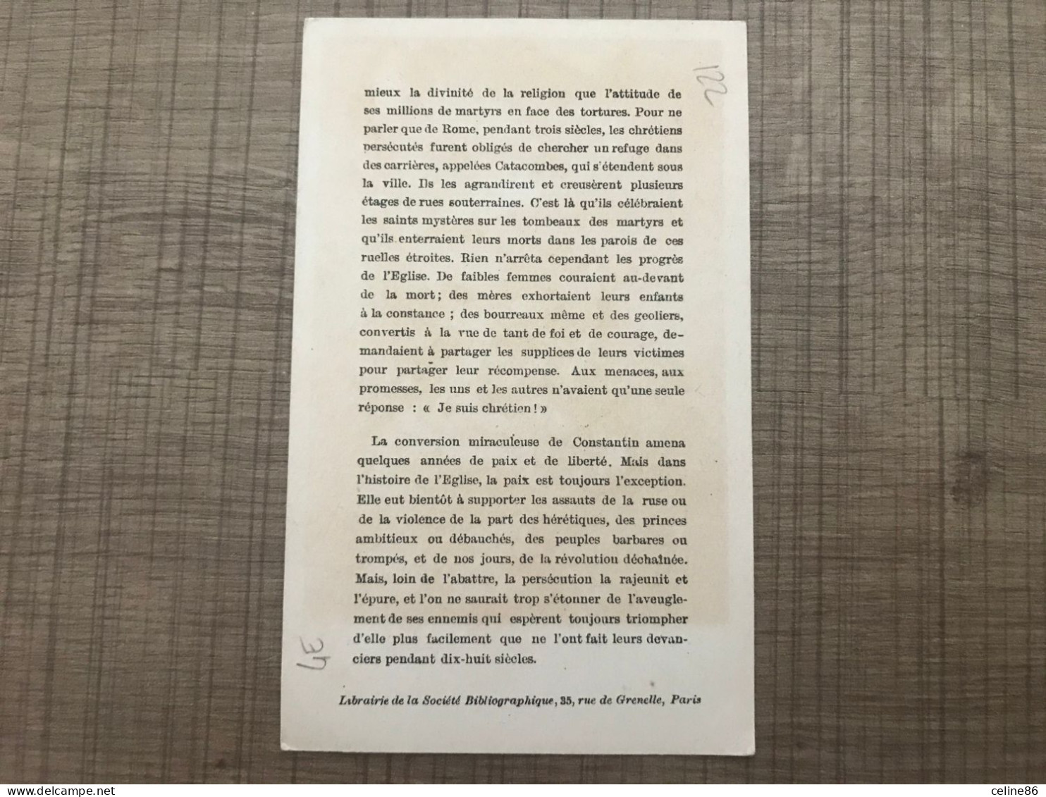 L'EGLISE AUX CATACOMBES Librairie De La Société Bibliographique Paris - Other & Unclassified
