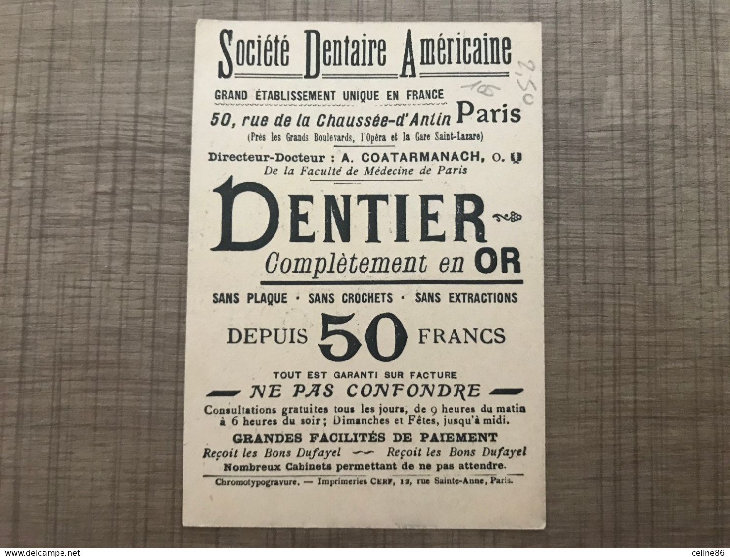 Société Dentaire Américaine Paris - Other & Unclassified