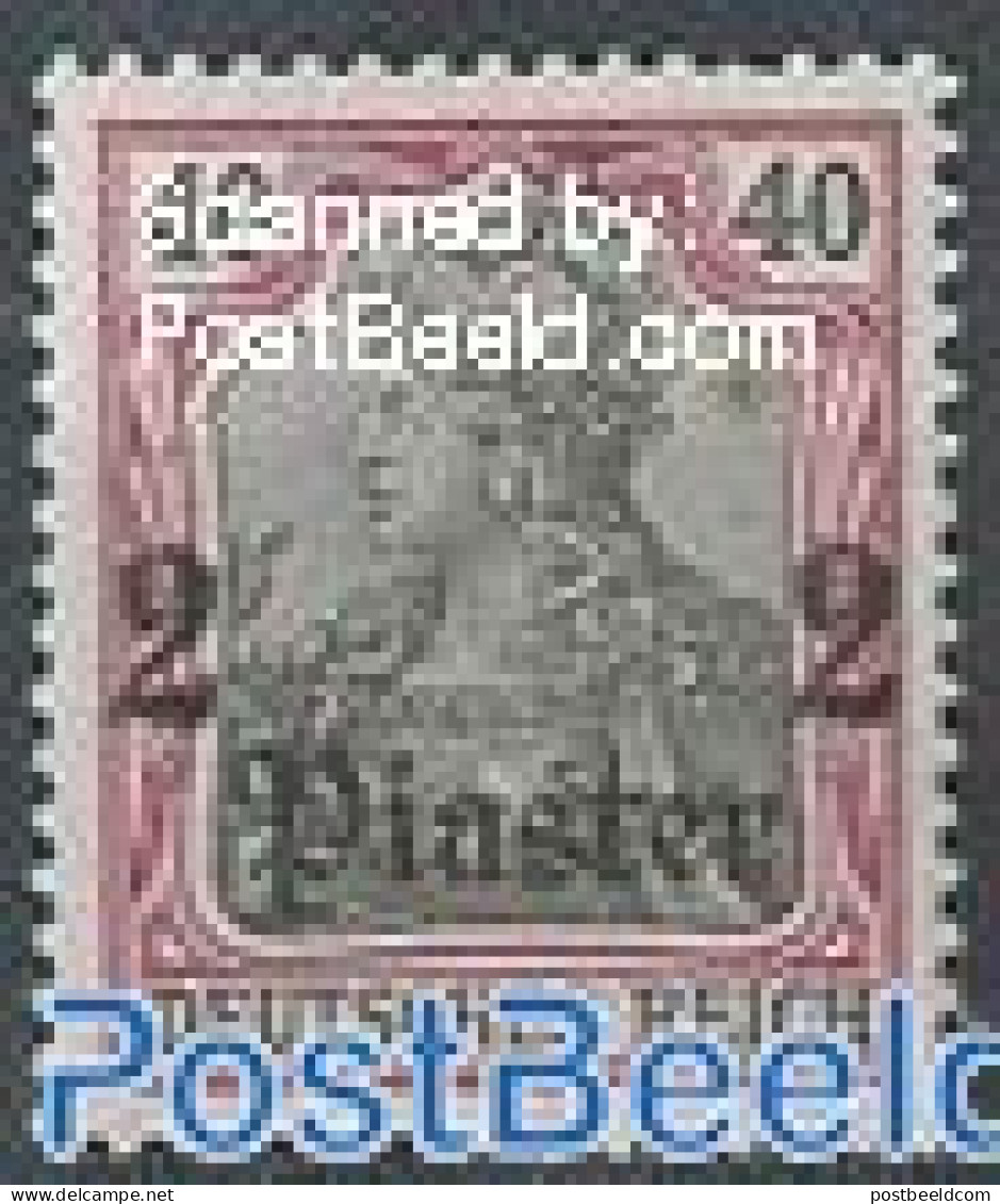 Türkiye 1905 German Post, 2Pia On 40Pf, Stamp Out Of Set, Unused (hinged) - Sonstige & Ohne Zuordnung