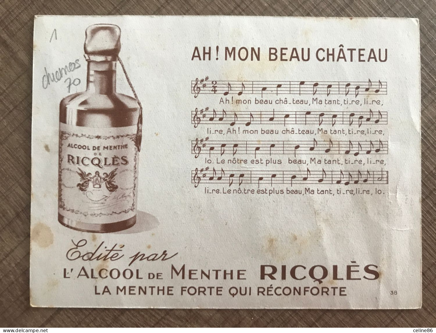 Ah Mon Beau Château L'alcool De Menthe RICQLES - Andere & Zonder Classificatie