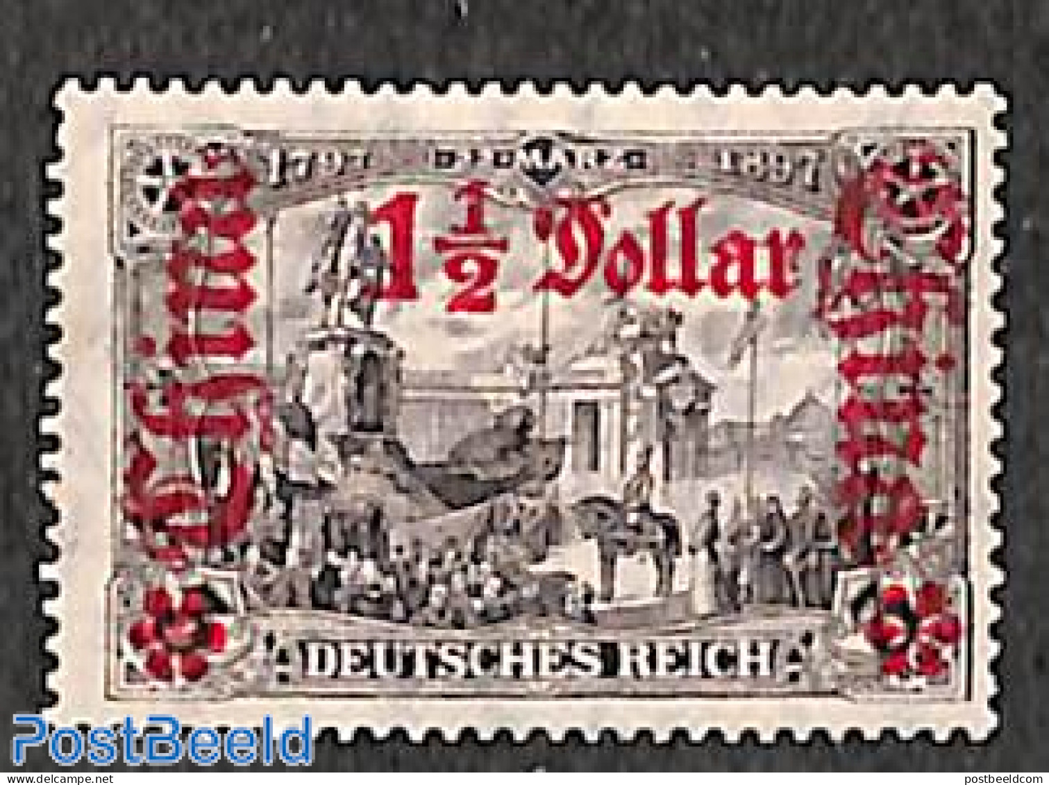 China (before 1949) 1912 German Post, 1.5$, Peace Print, Type Ia, Mint NH - China (offices)