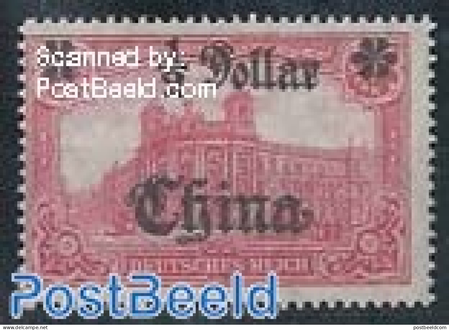 China (before 1949) 1918 German Post, 1/2$, War Print, Right Overprint, Mint NH - China (oficinas)