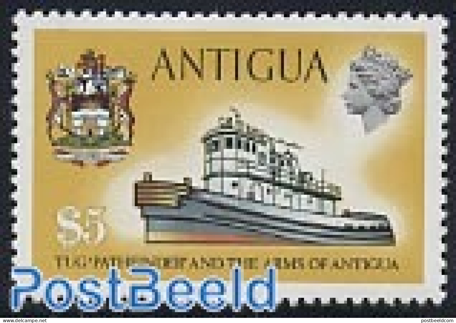 Antigua & Barbuda 1975 Definitive 1v (WM7), Mint NH, History - Transport - Coat Of Arms - Ships And Boats - Schiffe