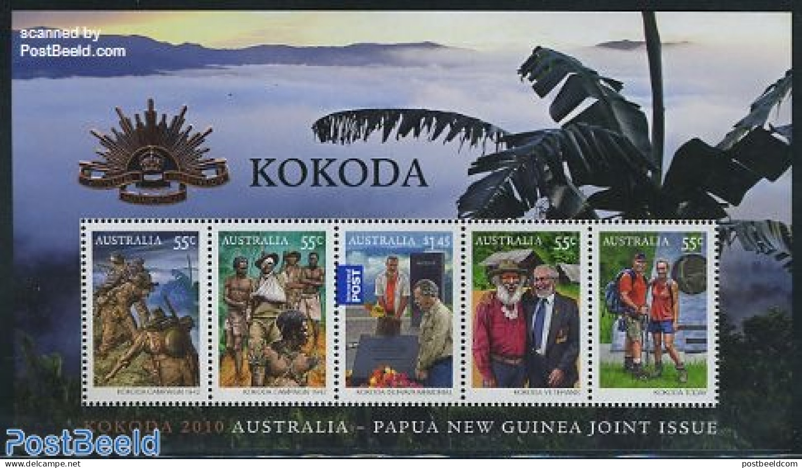 Australia 2010 Kokoda Campaign 5v S/s, Joint Issue Papua New Guinea, Mint NH, History - Various - World War II - Joint.. - Ongebruikt