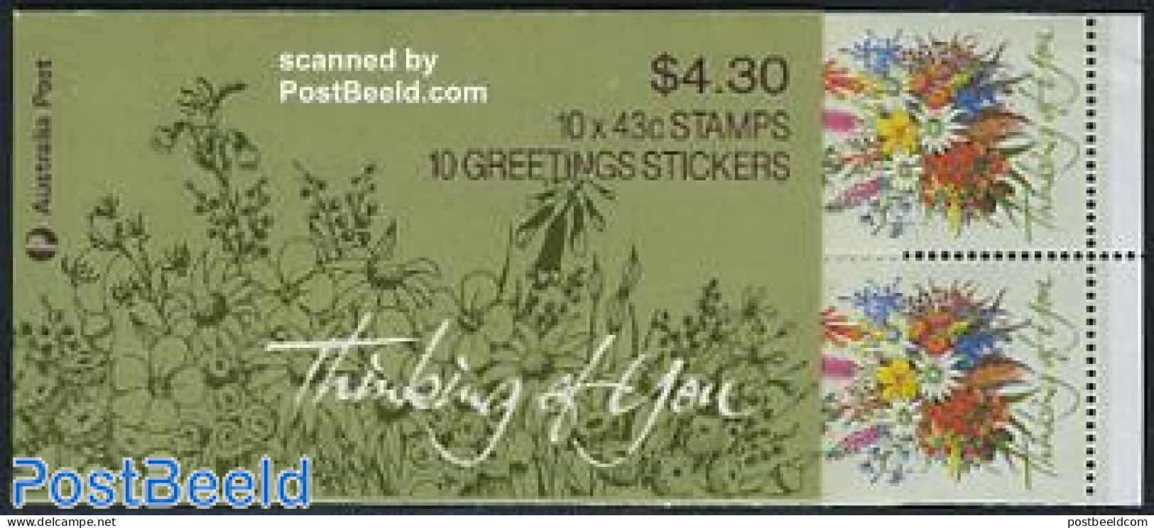 Australia 1990 Thinking Of You Booklet, Mint NH, Nature - Flowers & Plants - Stamp Booklets - Neufs
