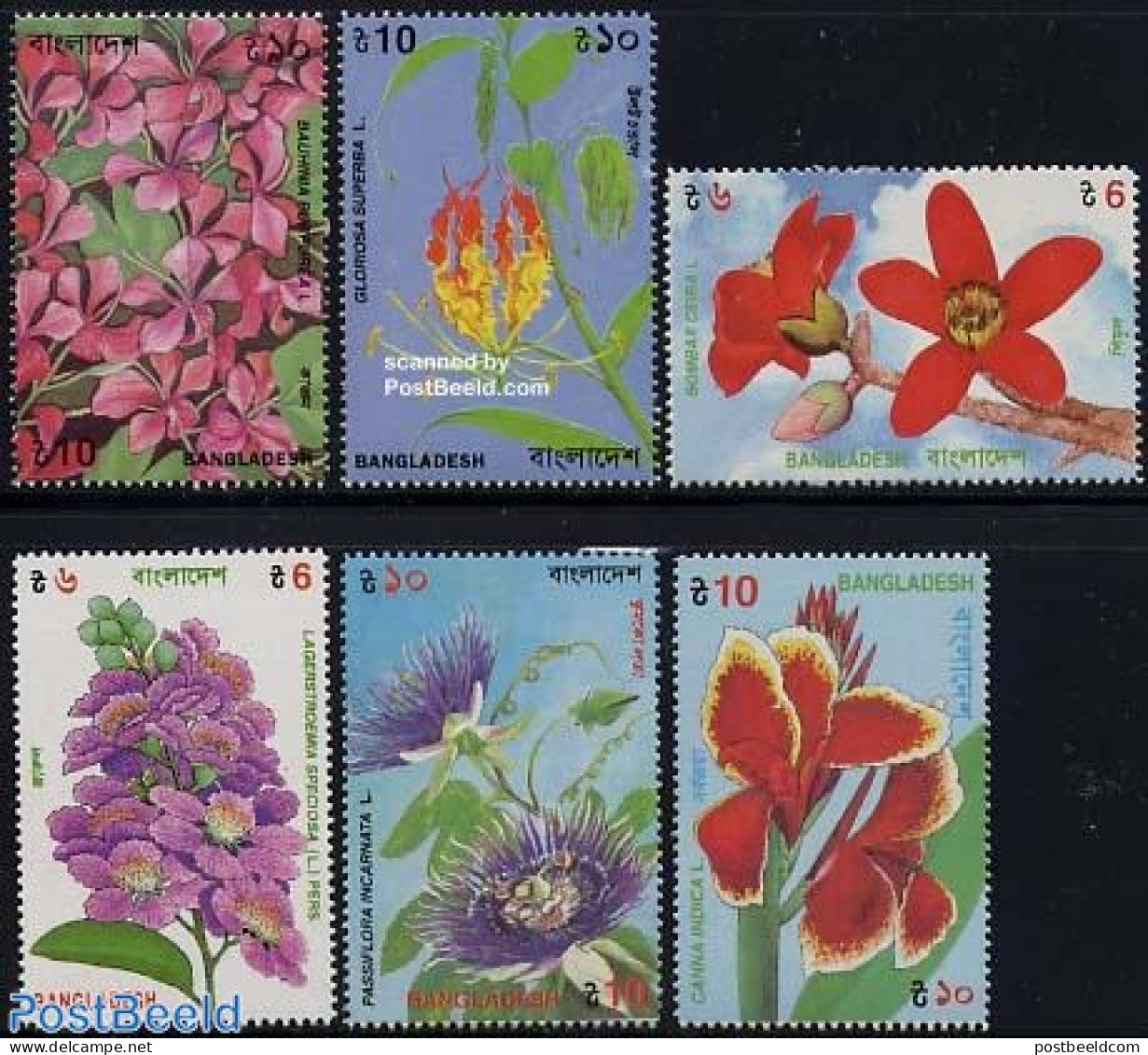 Bangladesh 1995 Flowers 6v, Mint NH, Nature - Flowers & Plants - Bangladesch
