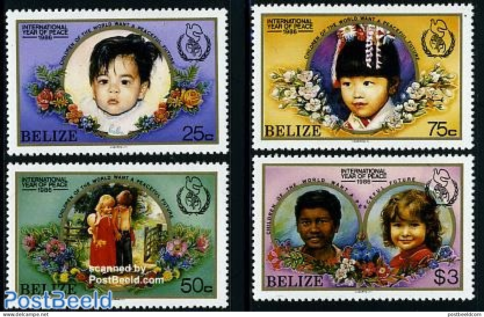 Belize/British Honduras 1986 International Year Of Peace 4v, Mint NH, History - Nature - Peace - Flowers & Plants - Britisch-Honduras (...-1970)