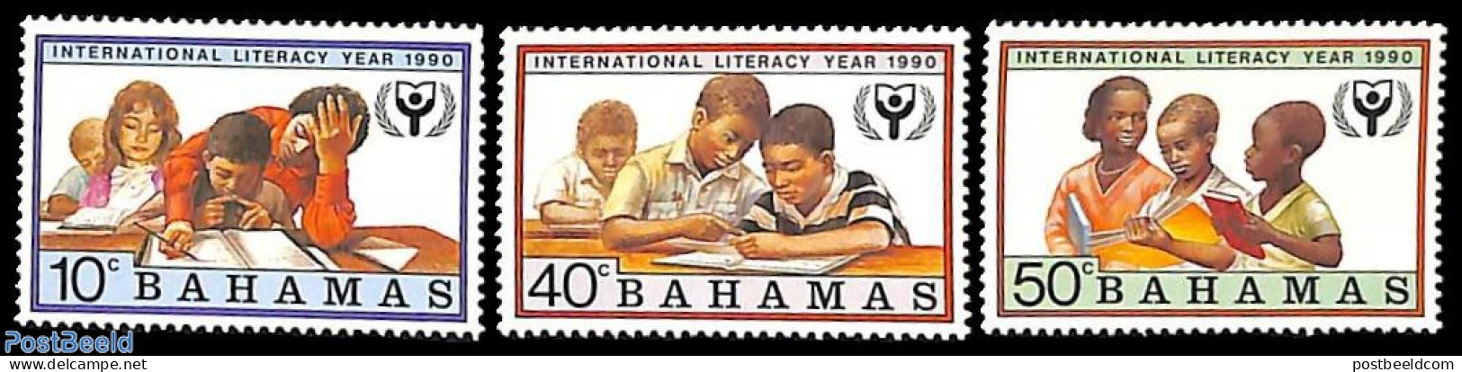 Bahamas 1990 Alphabetisation Year 3v, Mint NH, Science - Education - Autres & Non Classés