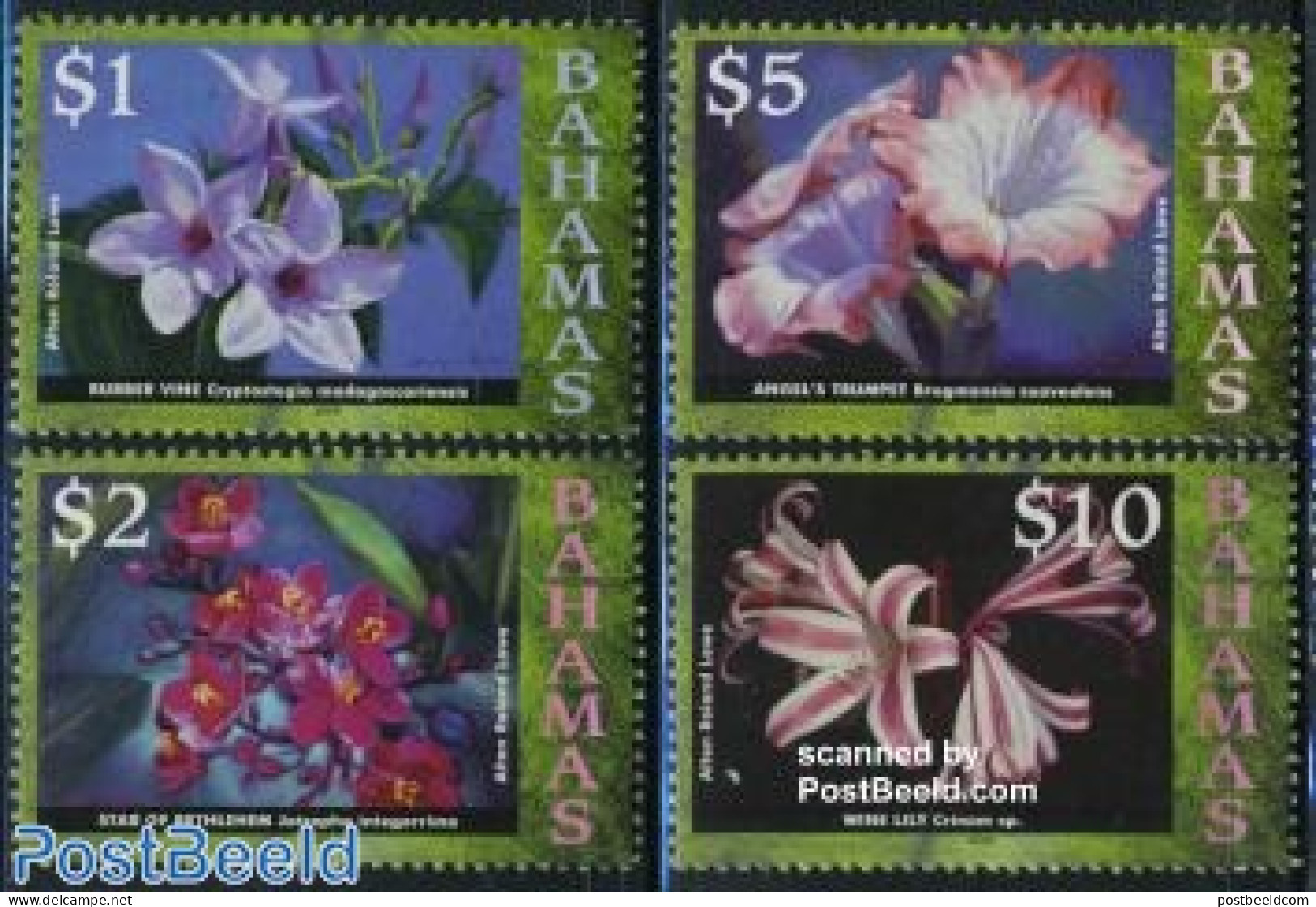 Bahamas 2008 Definitives, Flowers 4v (with Year 2008), Mint NH, Nature - Flowers & Plants - Sonstige & Ohne Zuordnung