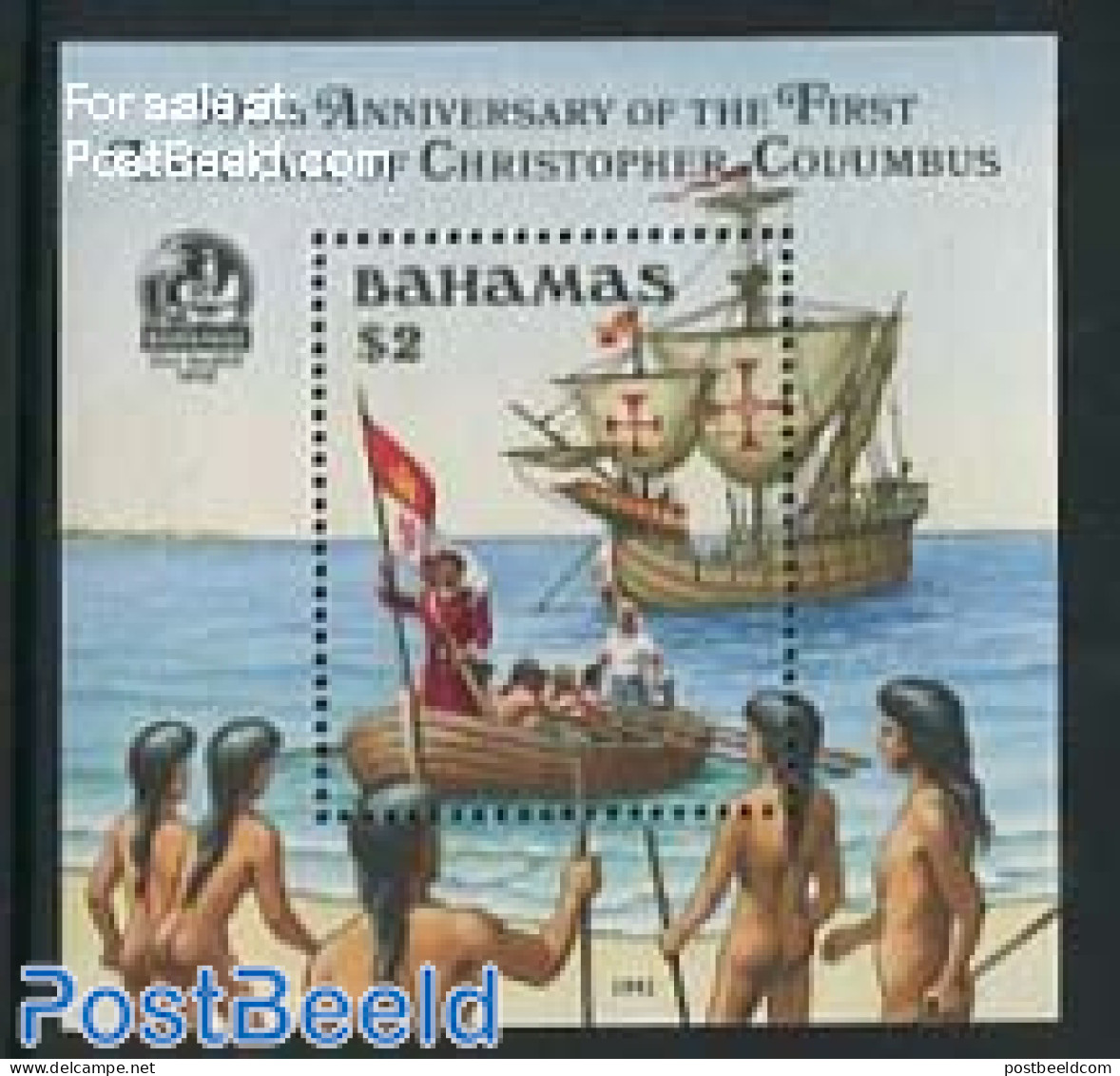 Bahamas 1992 Discovery Of America S/s, Mint NH, History - Transport - Explorers - Ships And Boats - Explorers