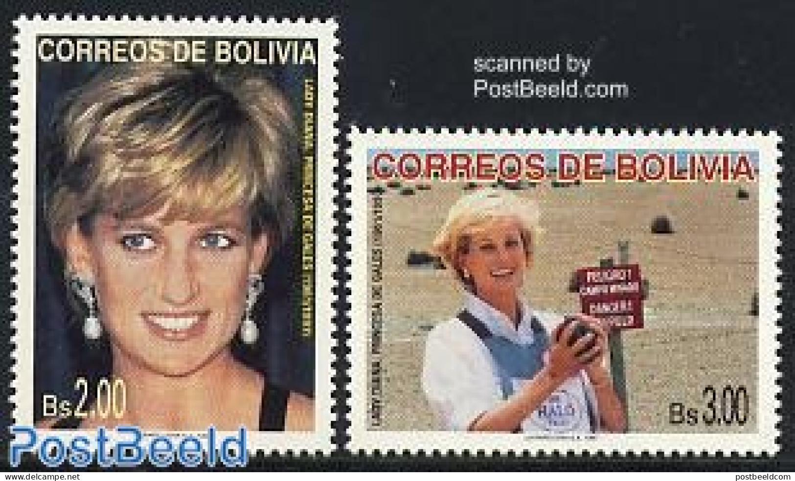 Bolivia 1997 Diana 2v, Mint NH, History - Charles & Diana - Kings & Queens (Royalty) - Case Reali