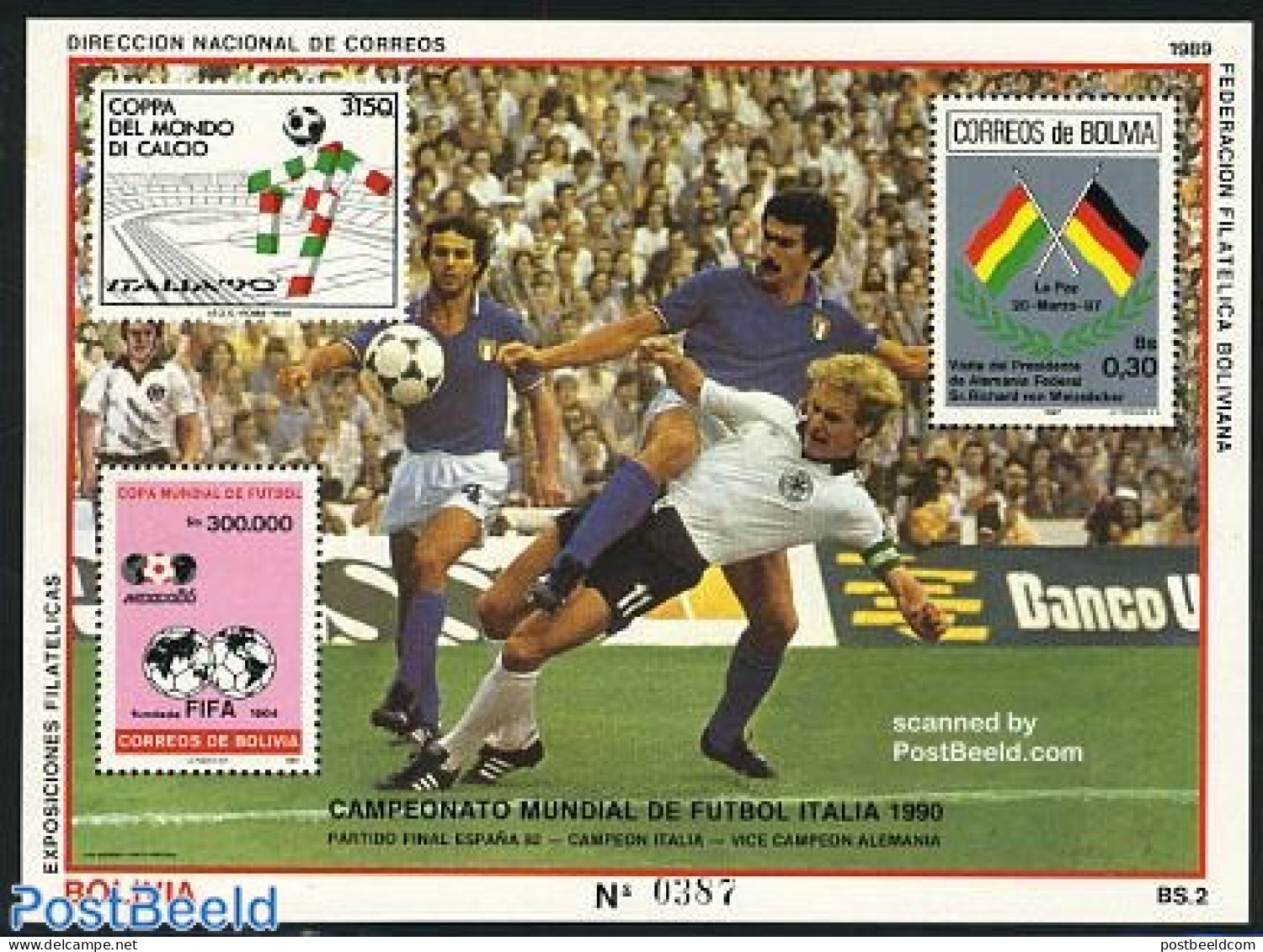 Bolivia 1989 World Cup Football S/s, Mint NH, Sport - Football - Bolivia