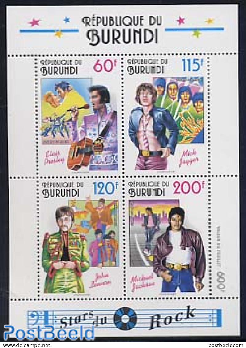 Burundi 1994 Popular Music S/s, Mint NH, Performance Art - Elvis Presley - Music - Popular Music - Elvis Presley