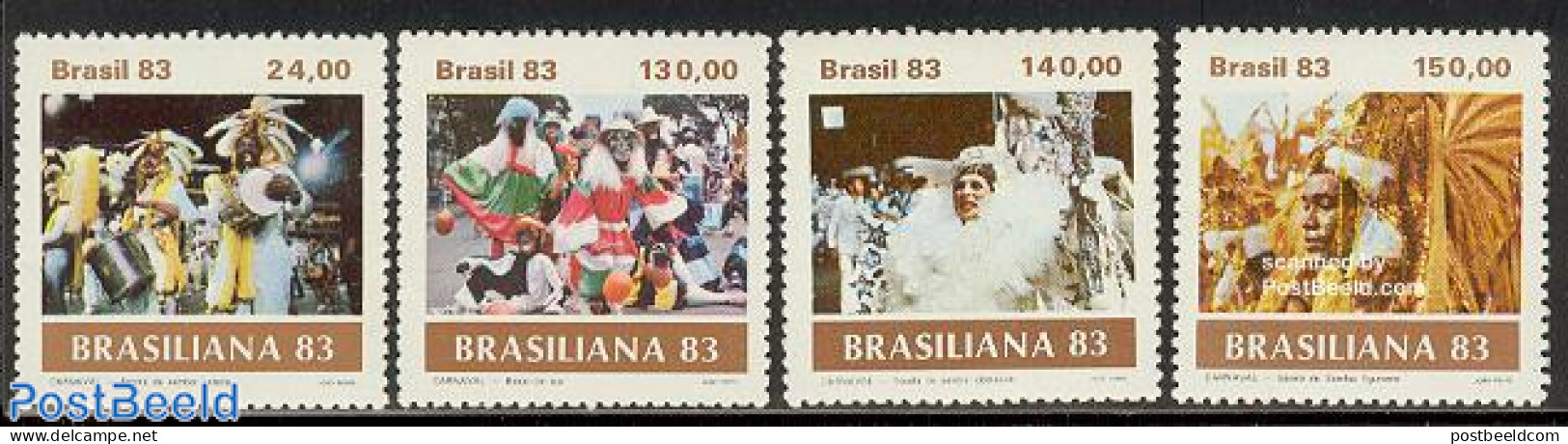 Brazil 1983 Brasiliana 4v, Mint NH, History - Performance Art - Various - Music - Folklore - Nuevos