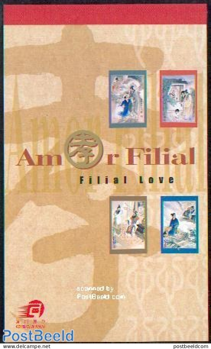 Macao 2002 Love Filal Booklet, Mint NH, Nature - Fish - Stamp Booklets - Art - East Asian Art - Paintings - Neufs