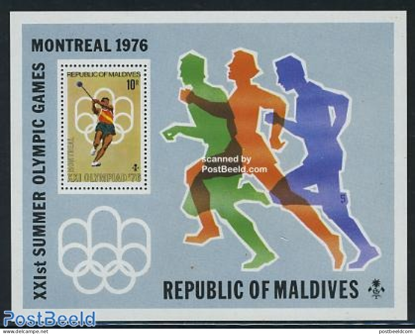 Maldives 1976 Olympic Games S/s, Mint NH, Sport - Athletics - Olympic Games - Atletica