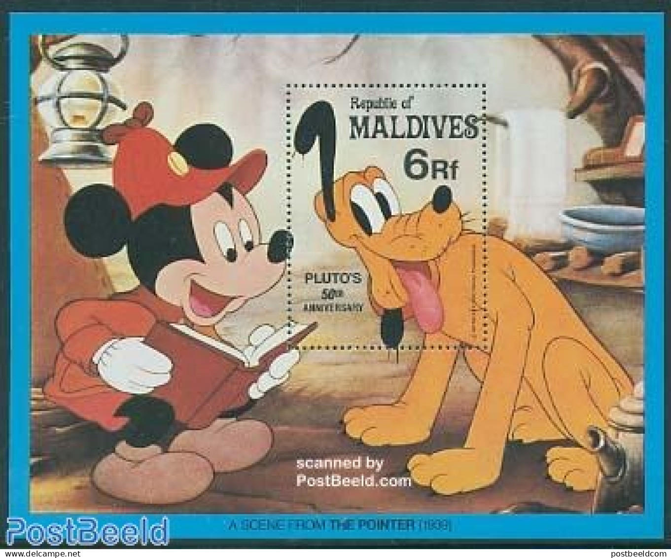 Maldives 1982 Pluto S/s, Mint NH, Art - Disney - Disney