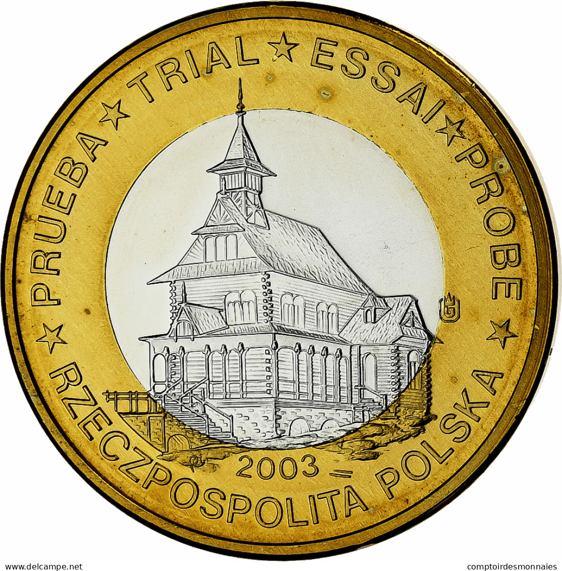 Pologne, Euro, Fantasy Euro Patterns, Essai-Trial, 2003, Bimétallique, FDC - Privatentwürfe