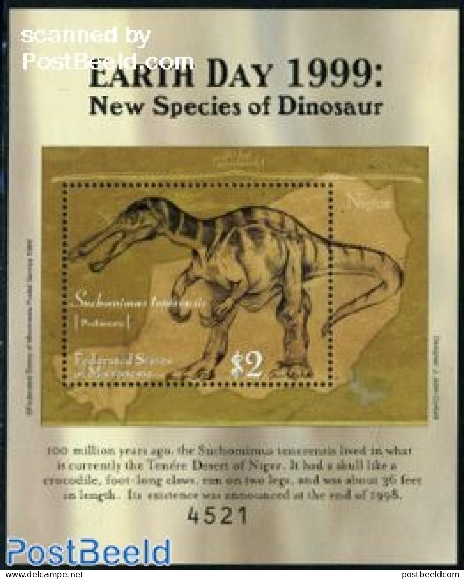 Micronesia 1999 Preh. Animal S/s, Suchomimus Tenerensis, Mint NH, Nature - Prehistoric Animals - Prehistorisch